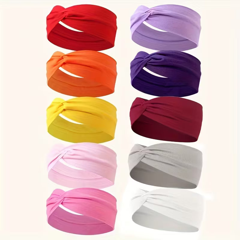 Bandeaux de Mode pour Femmes en Couleur Unie avec Nœud Croisé