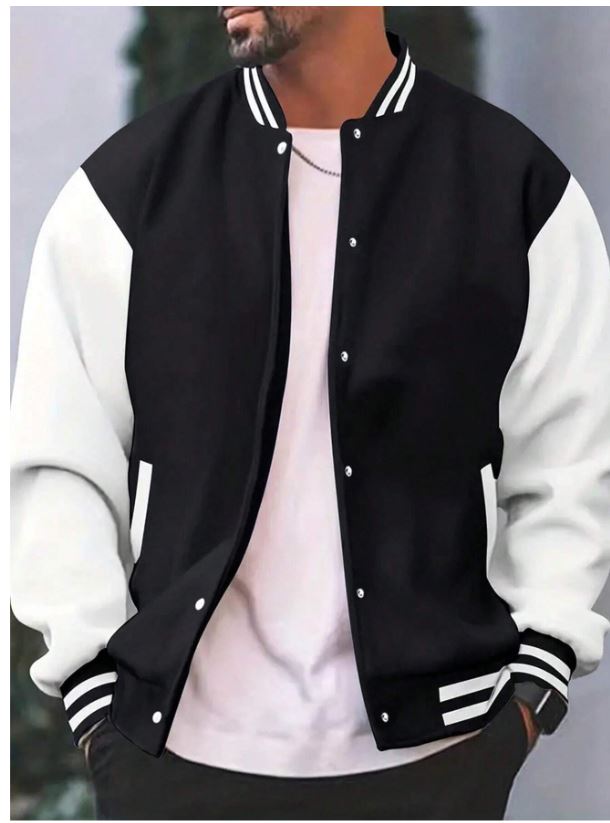 Veste de baseball rayée à imprimé l