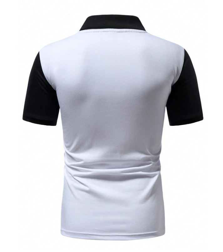 Polo décontracté à demi-patte de couleur contrastée