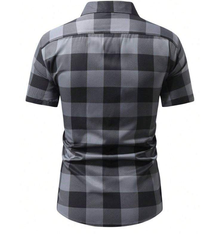 Chemise décontracté à carreaux à manches courtes