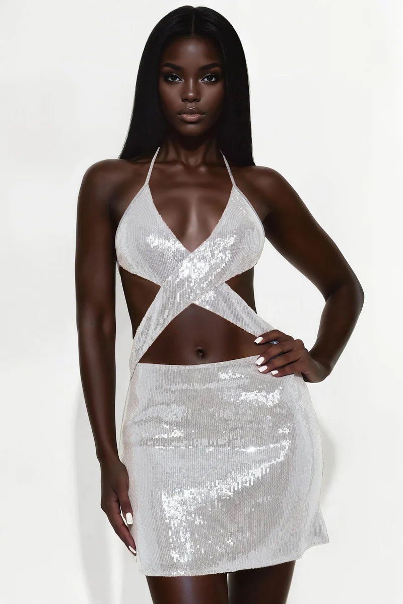Robe mini à sequins
