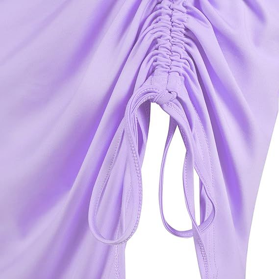 Women's Sexy Ruched Midi Skirts, Bodycon Elasticity Tight Casual Club Asymmetrical Skirt