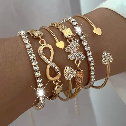 Ensemble de 6 bracelets/3 bracelets rétro élégants a