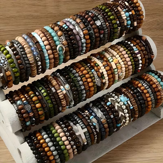 Bracelets punk , boheme en bois