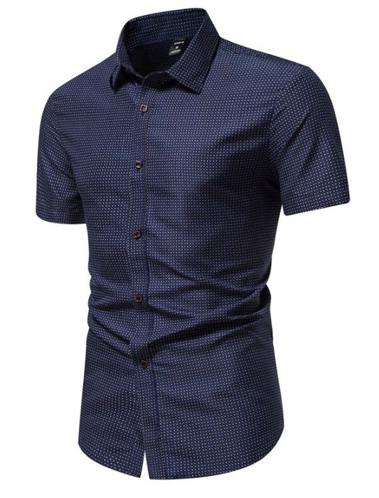 Chemise à imprimé intégral pour homme, coupe slim, manches courtes, boutonnée, graphique,