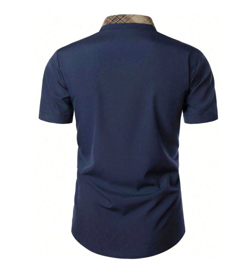 Chemise boutonnée à carreaux contrastés