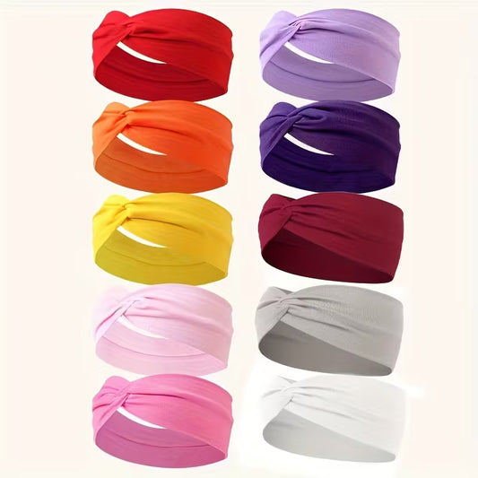 Bandeaux de Mode pour Femmes en Couleur Unie avec Nœud Croisé
