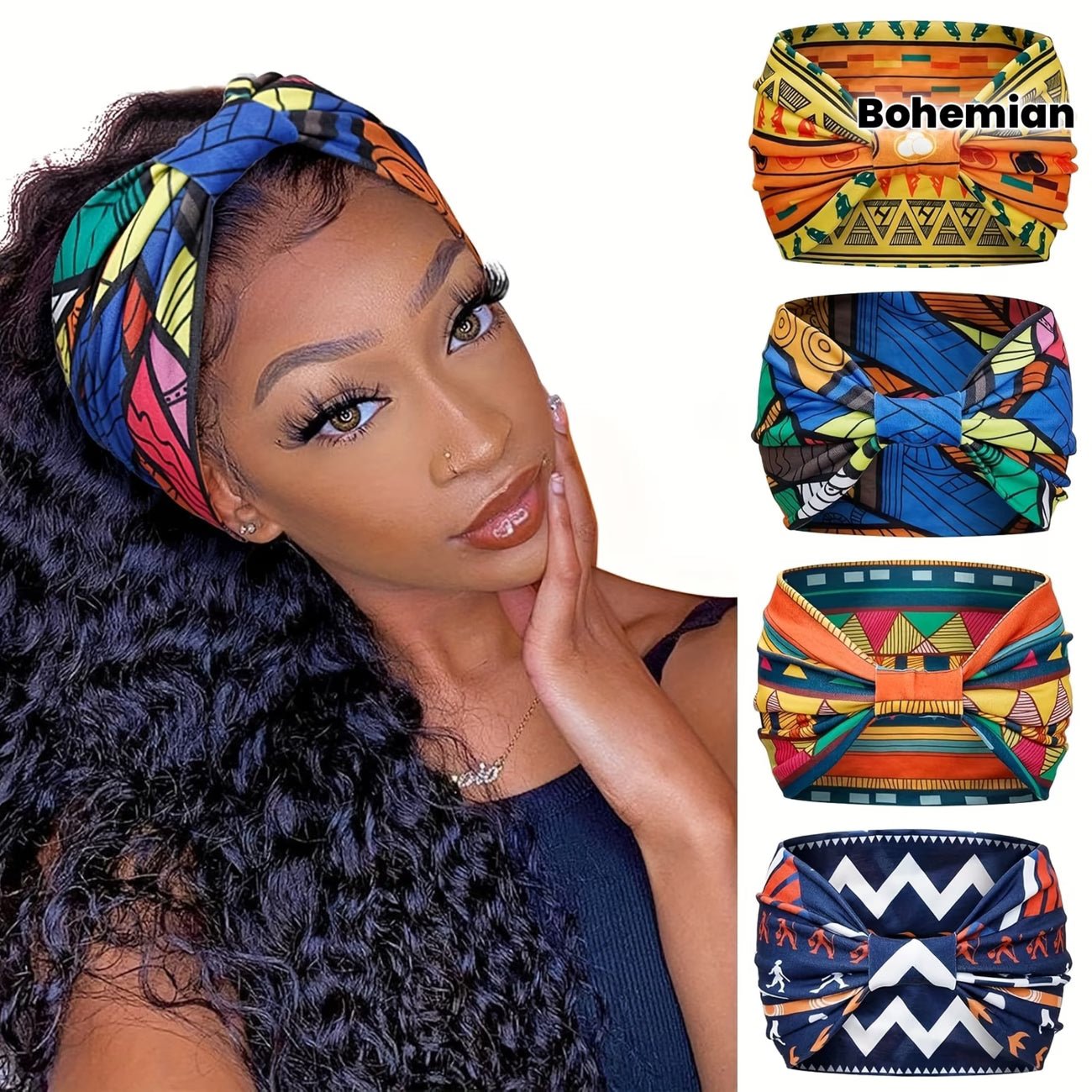 Serre-têtes Nœud Africain Bohème pour Femmes -