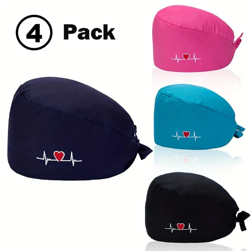 Calot chirurgical pour femme, bonnet de bloc opératoire avec queue de cheval, bonnet avec boutons et ruban