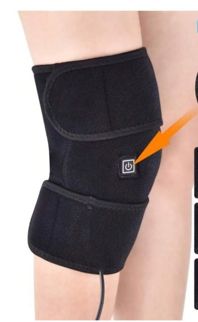 Genouillère chauffante alimentée par USB, genouillère de thérapie thermique réglable, convient aux hommes et aux femmes