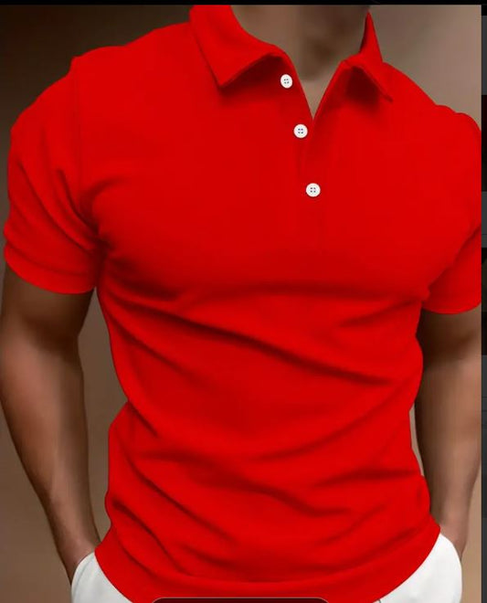 Chemise classique décontractée à manches courtes de couleur unie