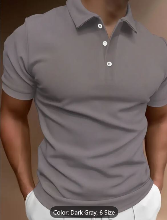 Chemise classique décontractée à manches courtes de couleur unie