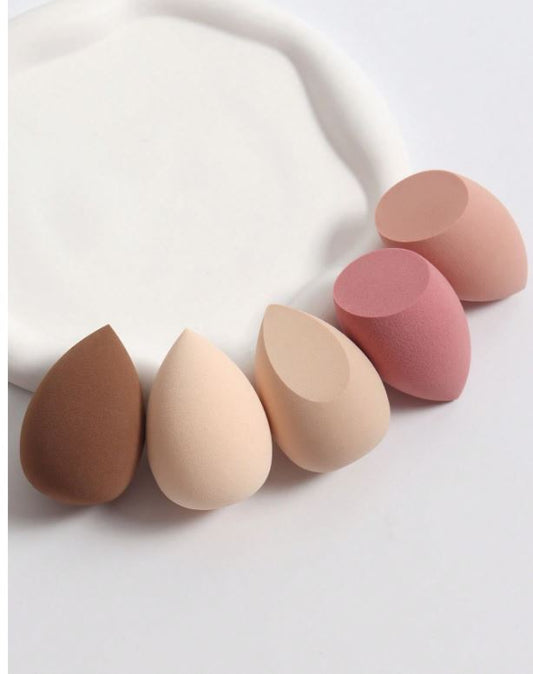 Lot de 5 éponges de maquillage, pour estomper le fond de teint liquide, crème et poudre, multicolores, sans latex,