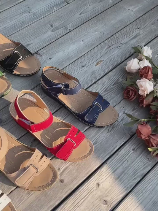 Sandales de couleur unie pour femmes,