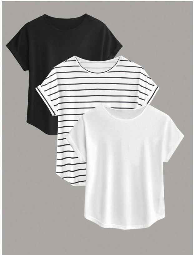 T-shirt uni/raye