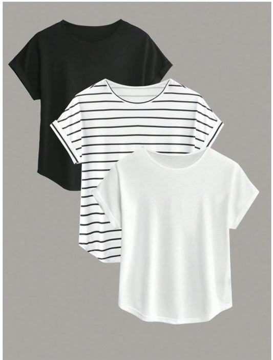 T-shirt uni/raye