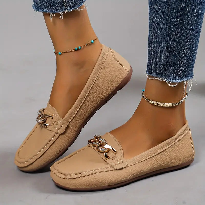 Mocassins classiques noirs pour femmes -